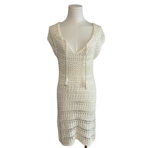 L.O.G.G Label of Graded Goods H&M Ivory‎ Crochet Dress Beach Coverup Sz M Y2K